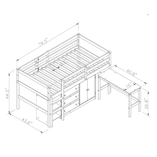 Platform Bed with Storage Headboard and Charging Station, White Q686162