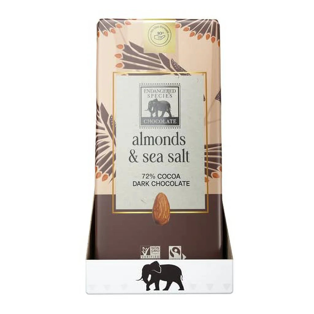 Dark Chocolate Bar with Sea Salt & Almonds, 3 oz (Pack of 12) Z313