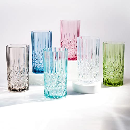 Shatterproof Tritan Tall Tumbler Set of 4, 18oz, BPA Free, Dishwasher Safe G846