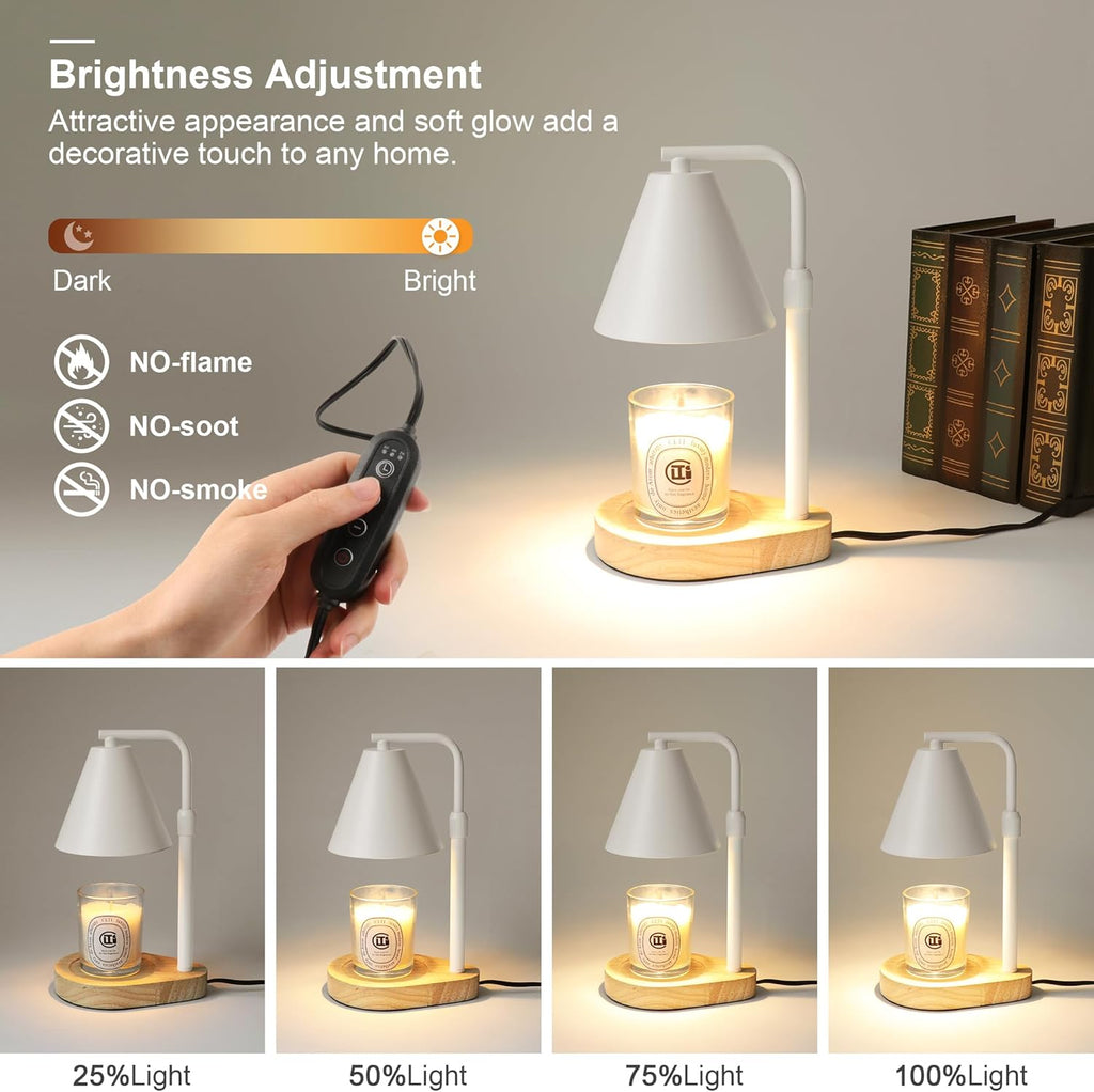 Candle Warmer Lamp with Timer, Adjustable Height, Dimmable, 2 Bulbs I998386