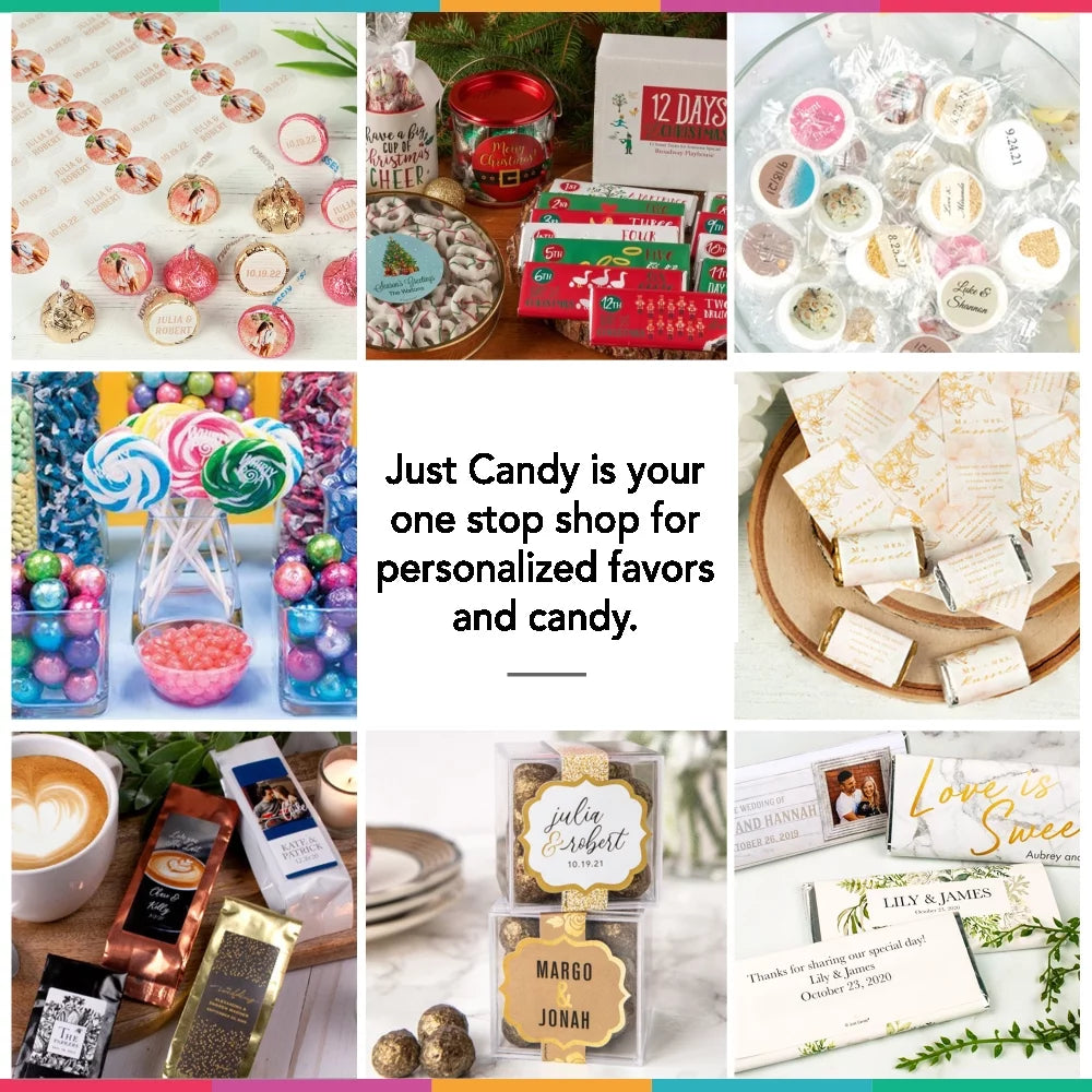 Wedding Candy Kisses & DIY Stickers (300 Count) - Wedding Favors for Guests - Milk Chocolate U880716