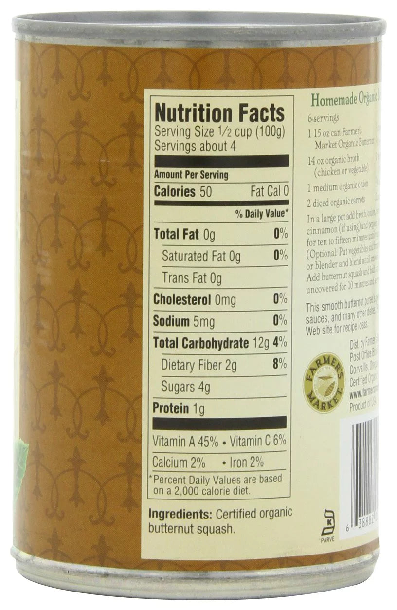 Organic Butternut Squash, 15-Ounce Cans (Pack of 12) Q7114
