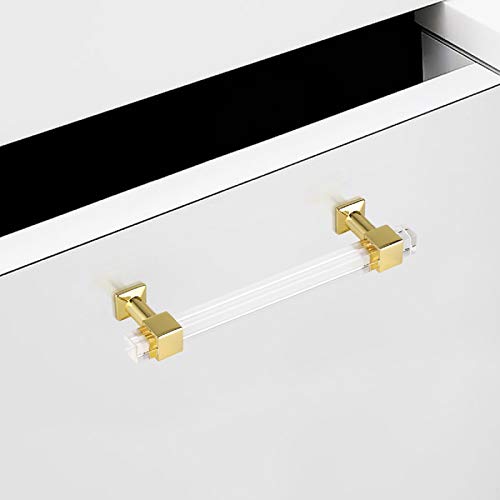 Cabinet Pulls 5 Inch Hole Center Gold Acrylic Drawer Handles S447723