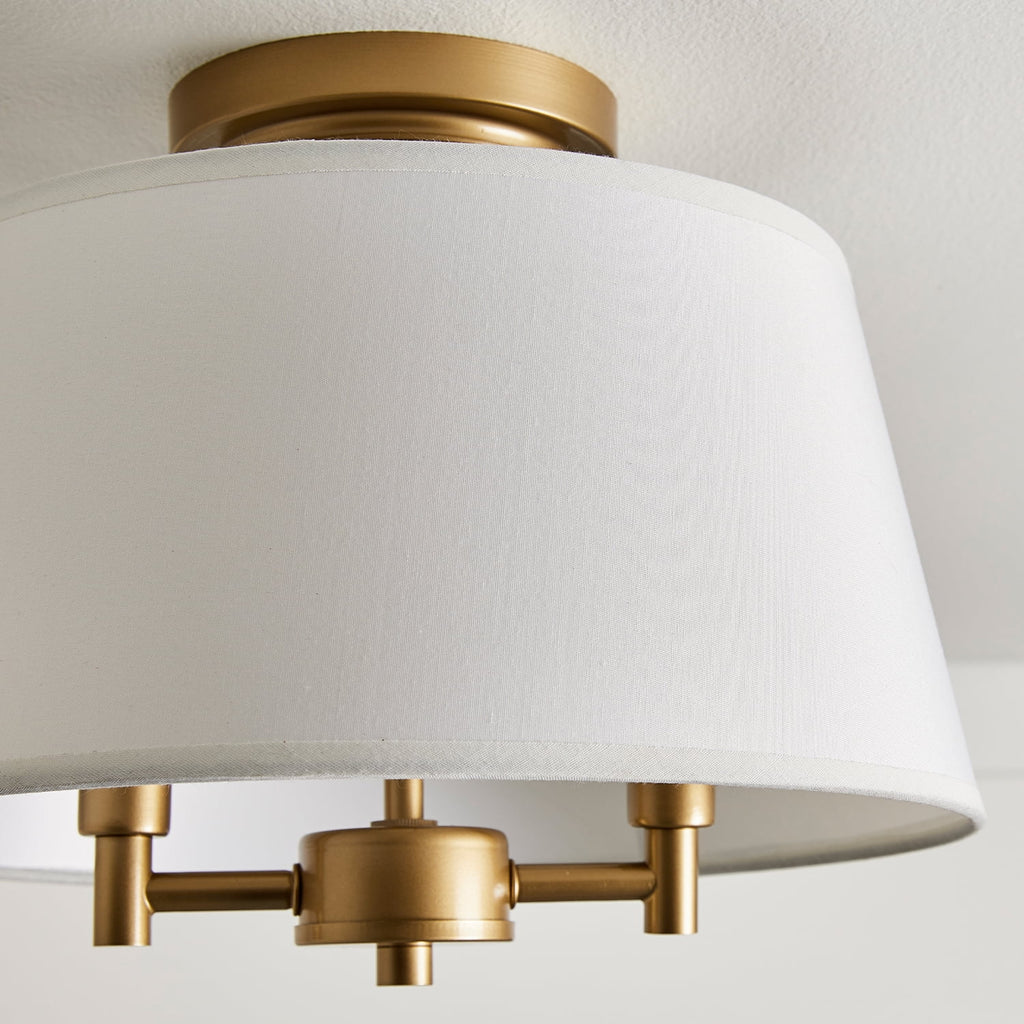 2-Light Flush Mount Burnished Brass with Bulb Y67453