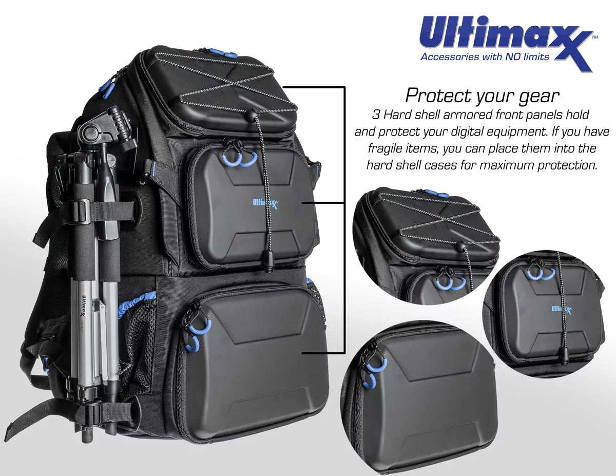 Heavy Duty Camera Backpack with Removable Gadget Bag & Rain Cover I898099