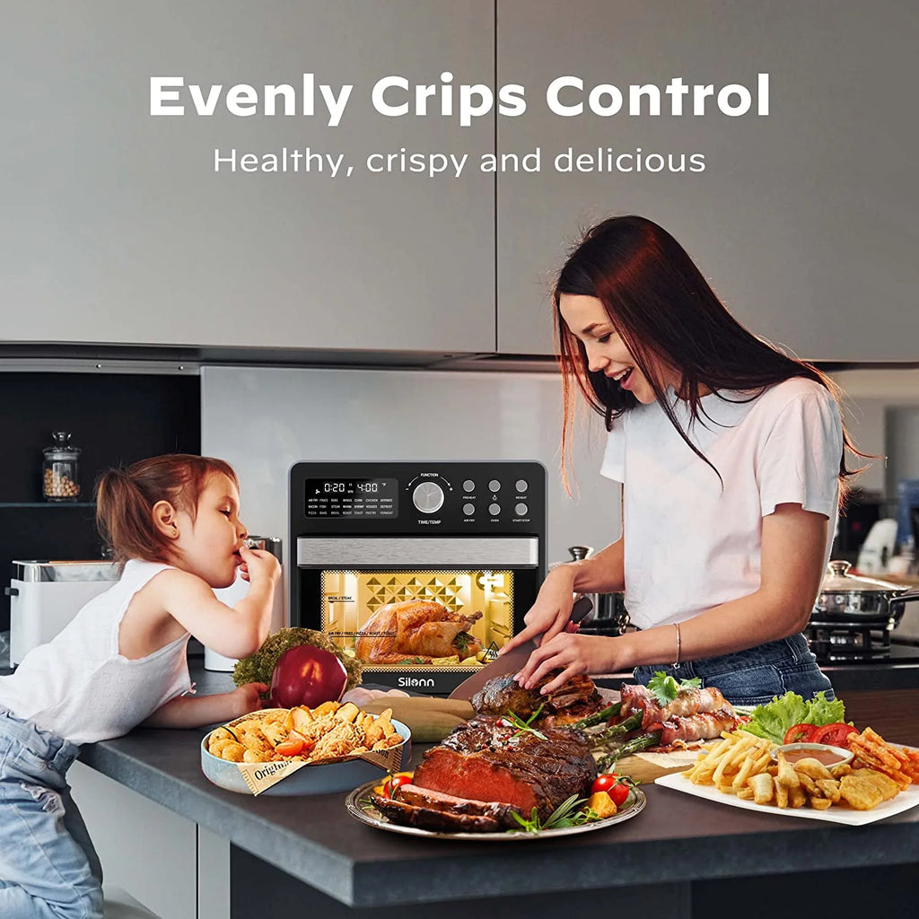 16 Quart Air Fryer Toaster Oven Combo, 1600W, Black B30948