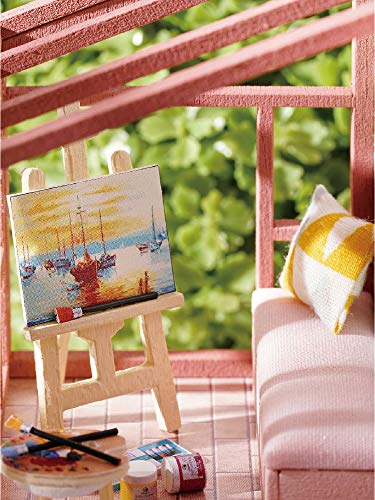 Wooden DIY Dollhouse Kit, 1:32 Scale Miniature with Furniture, Dust Proof Cover P86056