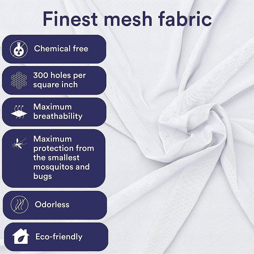 King Size Mosquito Net for Bed - Ultra-Large Fine Mesh, Easy Installation, Machine Washable F3705