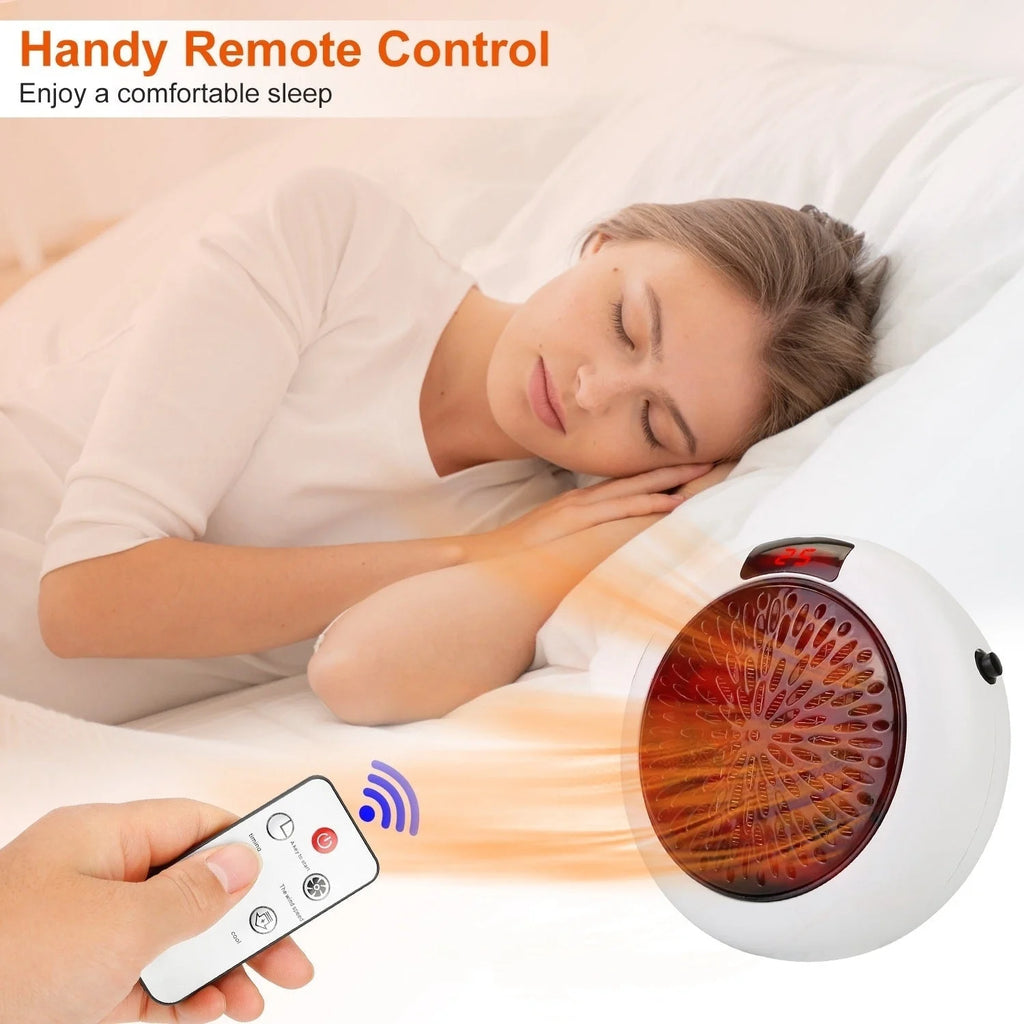 Portable Space Heater Fan Wall Outlet Plug-in P9992