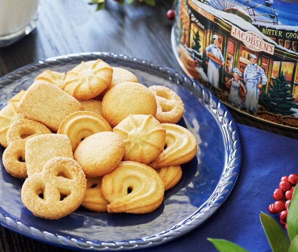 Danish Butter Cookies Gift Tin with Stainless Steel Tongs F557