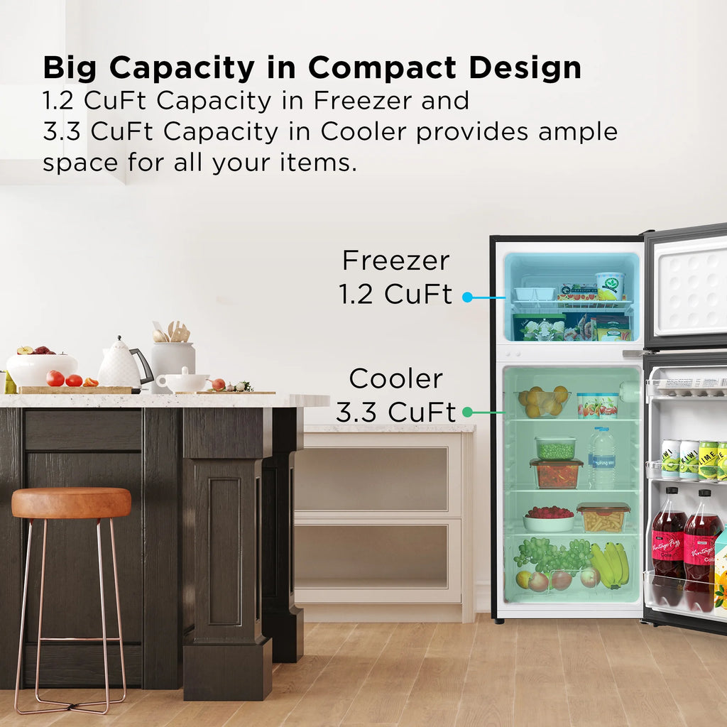 Two Door Refrigerator, 4.5 Cu. Ft., Stainless Look G2252