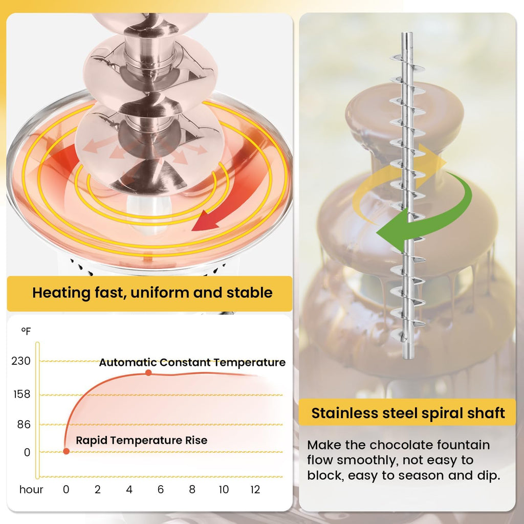 Chocolate Fountain Machine 5 Tier Stainless Steel J26133