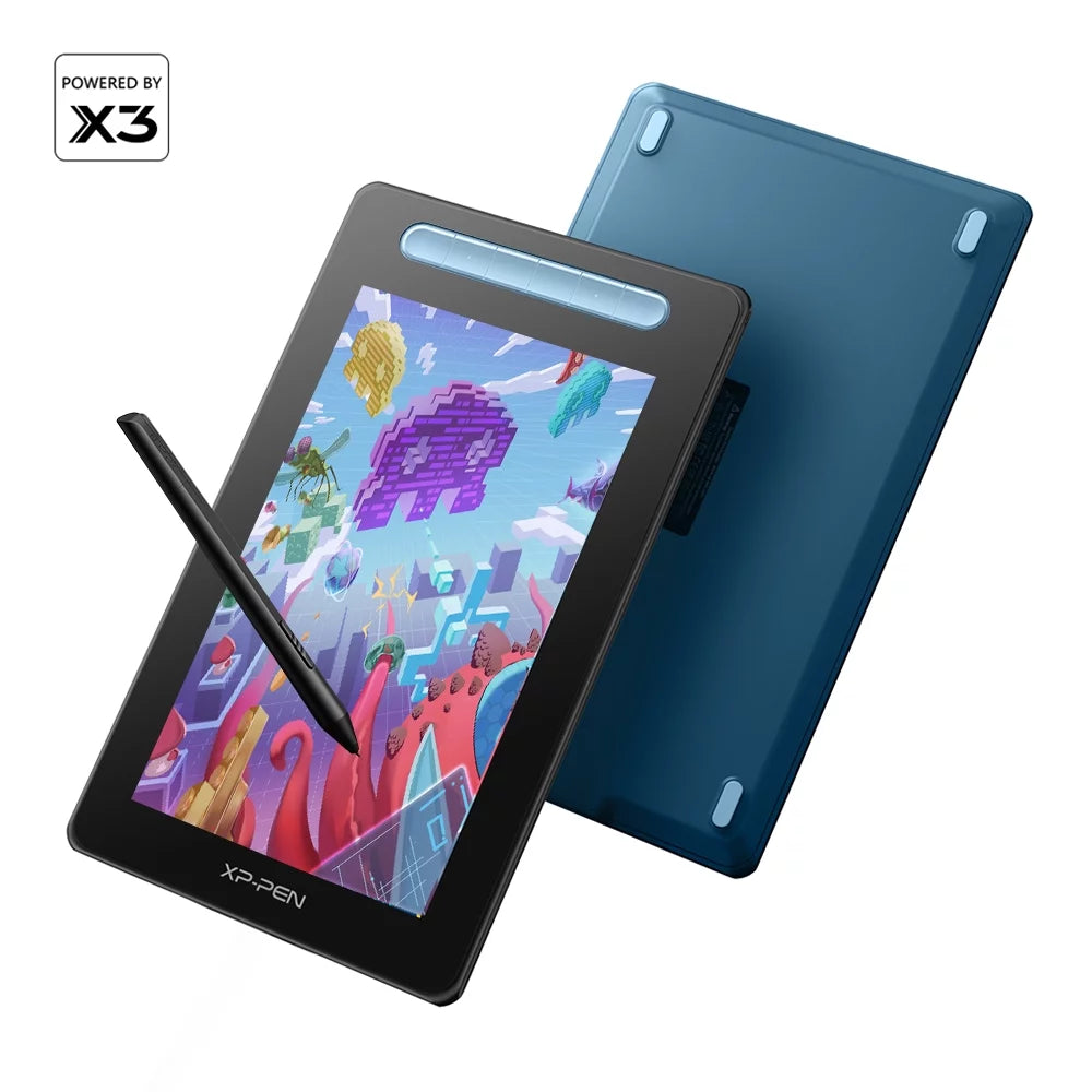 XP Pen Artist 10 2nd Graphics Tablet with Screen Latest X3 Smart Chip Drawing Tablet Pens Display with 8192 Pressure Stylus For Animator Designer Beginners of Digital Painting, Blue
