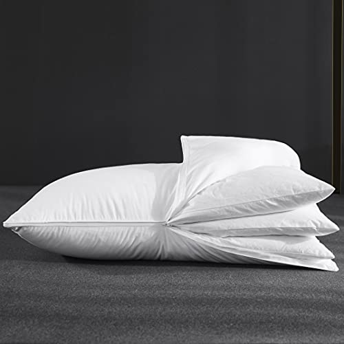 Adjustable Goose Feather Pillow with Cotton Cover, King Size I1004