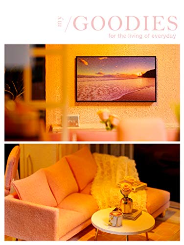 Wooden DIY Dollhouse Kit, 1:32 Scale Miniature with Furniture, Dust Proof Cover P86056