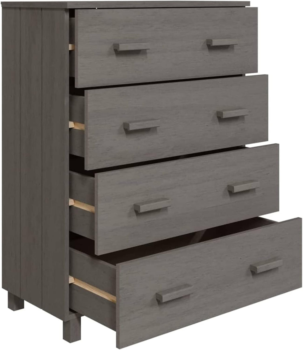 Sideboard Buffet Cabinet with 3 Drawers, Pine Wood, Light Gray P2675