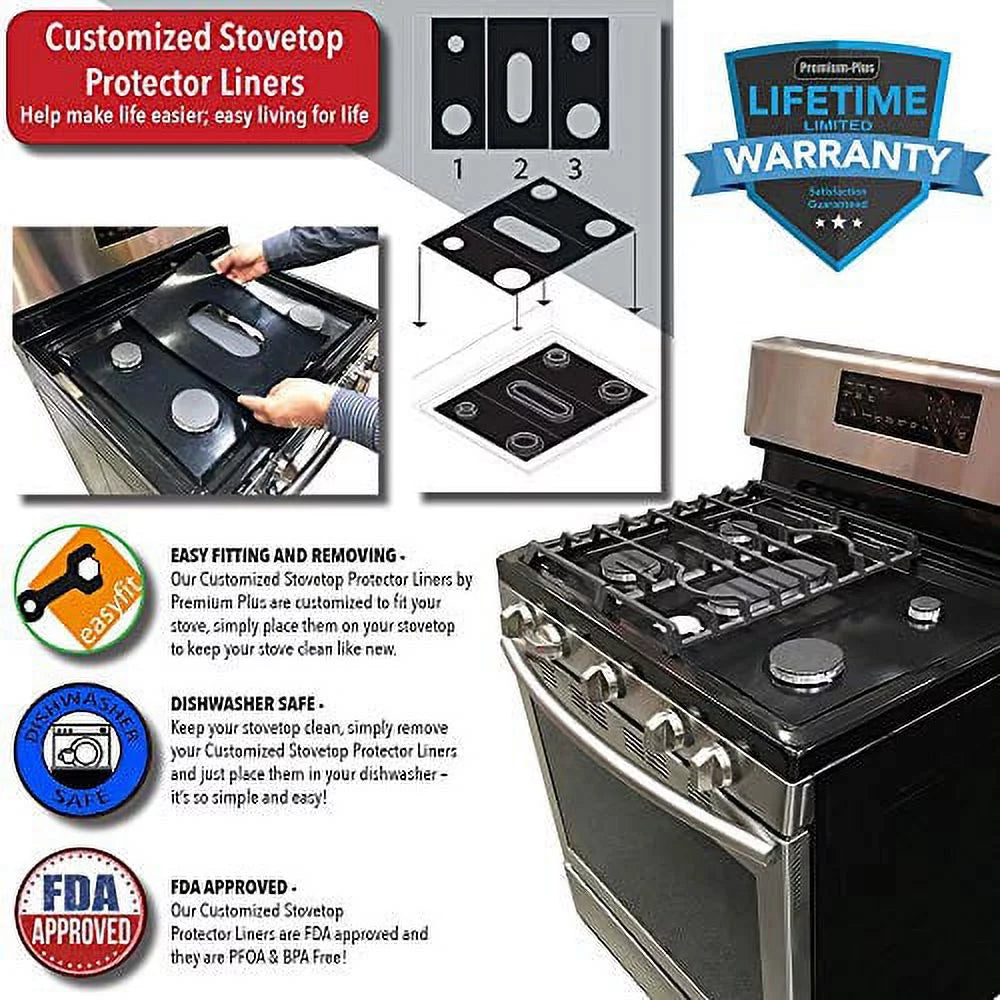 Stove Protector Liners for Gas Ranges, Easy Cleaning C5234