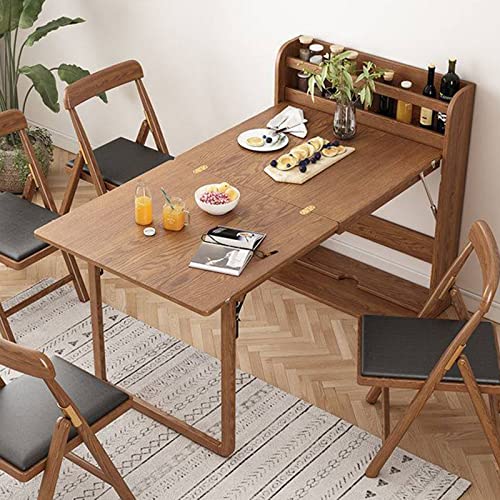 Wall Mounted Fold Out Dining Table with Storage Shelf D489657