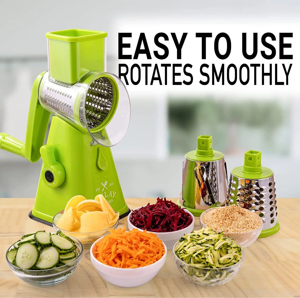 Rotary Cheese Grater with 3 Stainless Steel Blades W3255