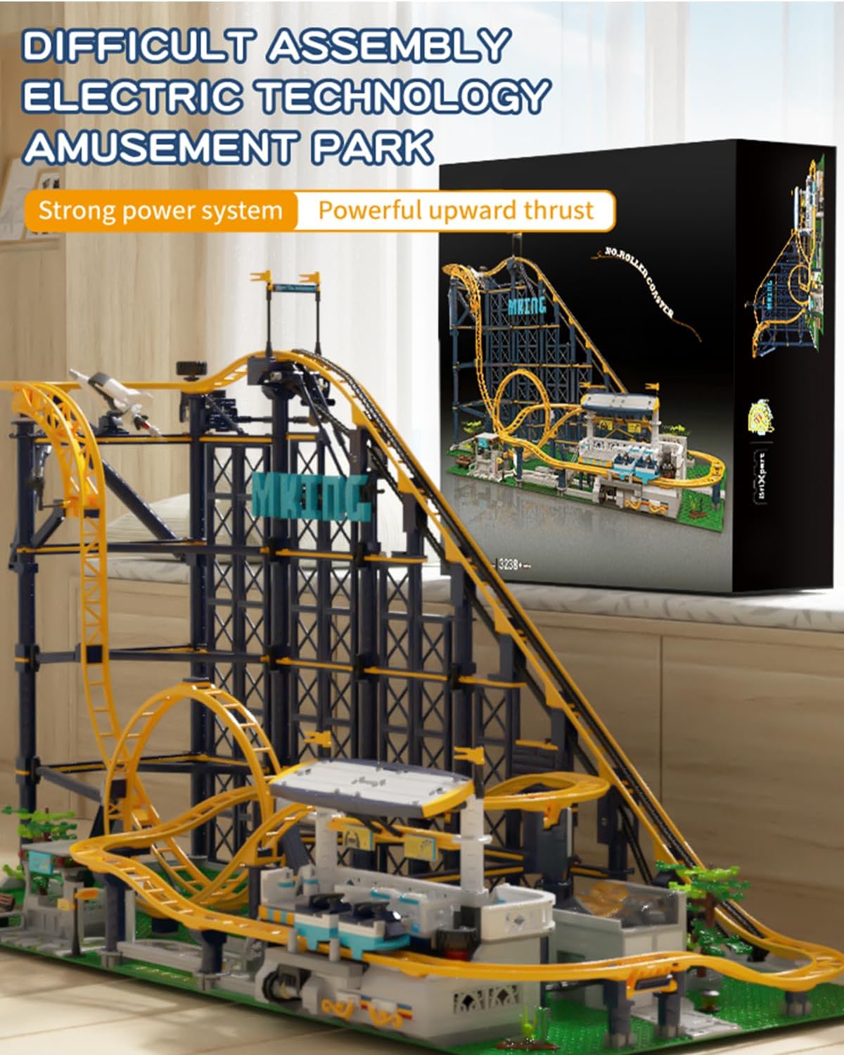 Roller Coaster Building Blocks Set with Motor, 3238 Pieces C59417