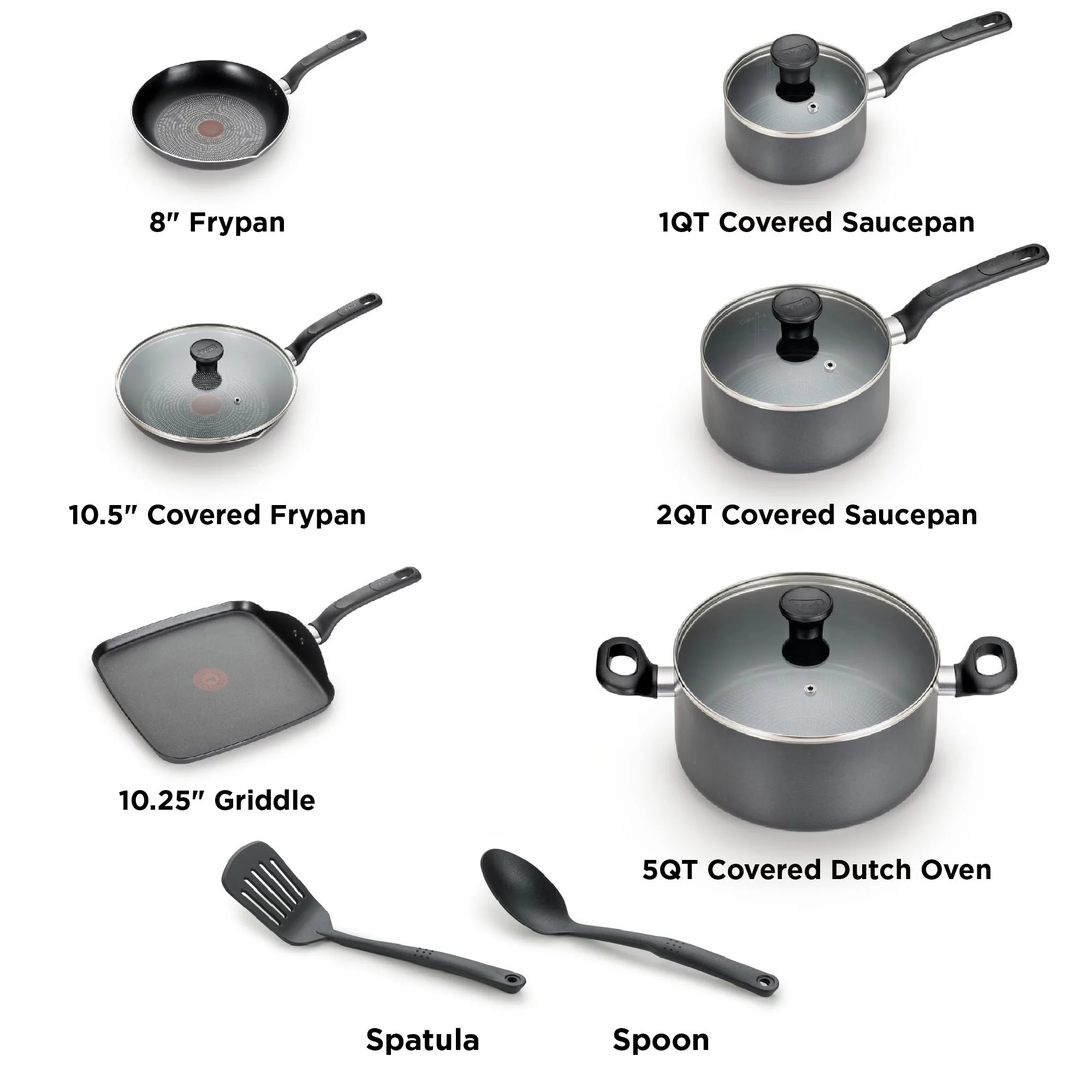 Nonstick Cookware 12 Piece Set Dishwasher Safe F322788