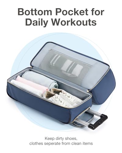 Rolling Duffel Bag with Wheels, 45L Carry-on Luggage with Shoes Compartment D218726
