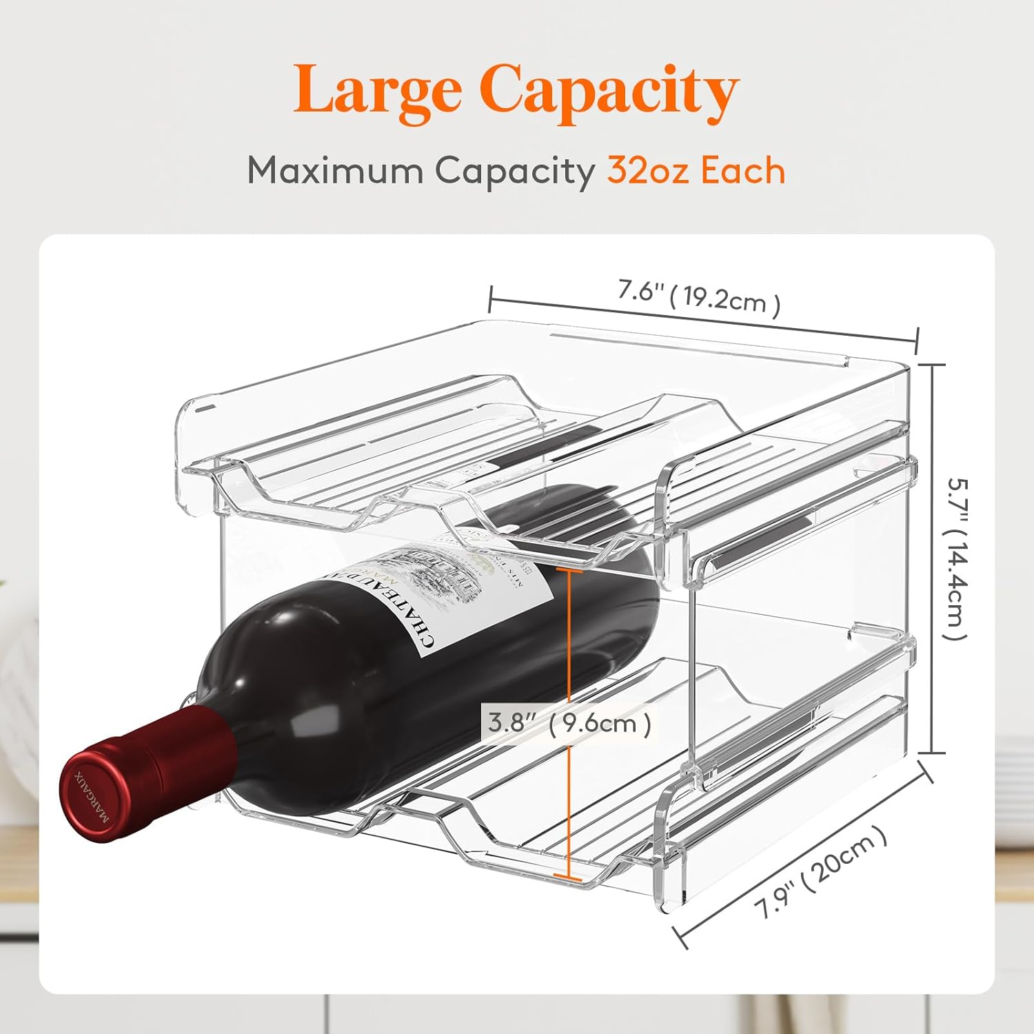 Bar Cart with 2 Tier Drink Storage and Wine Rack C9368