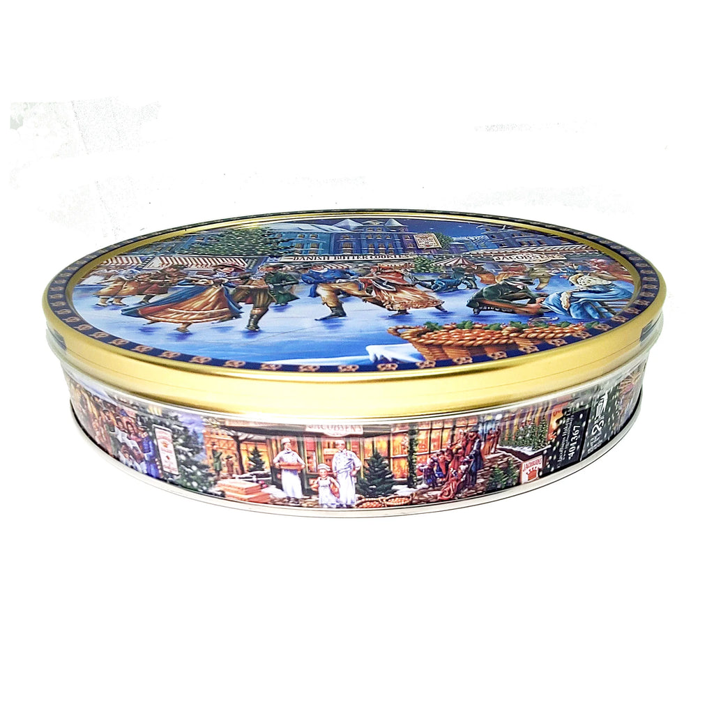Danish Butter Cookies Gift Tin with Stainless Steel Tongs F557