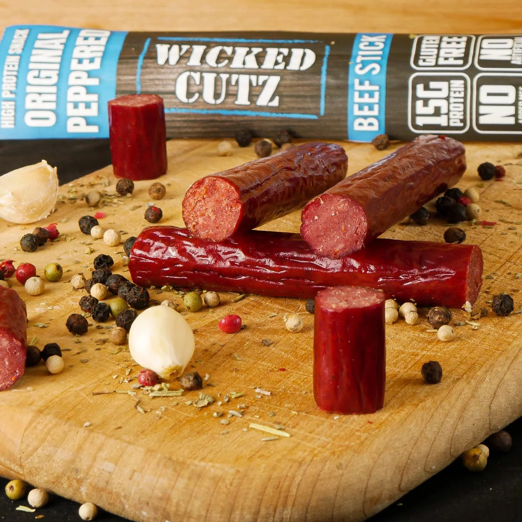 Beef Jerky Sticks, Protein-Rich, 6-Flavor Variety Pack, 18-Pack F114469