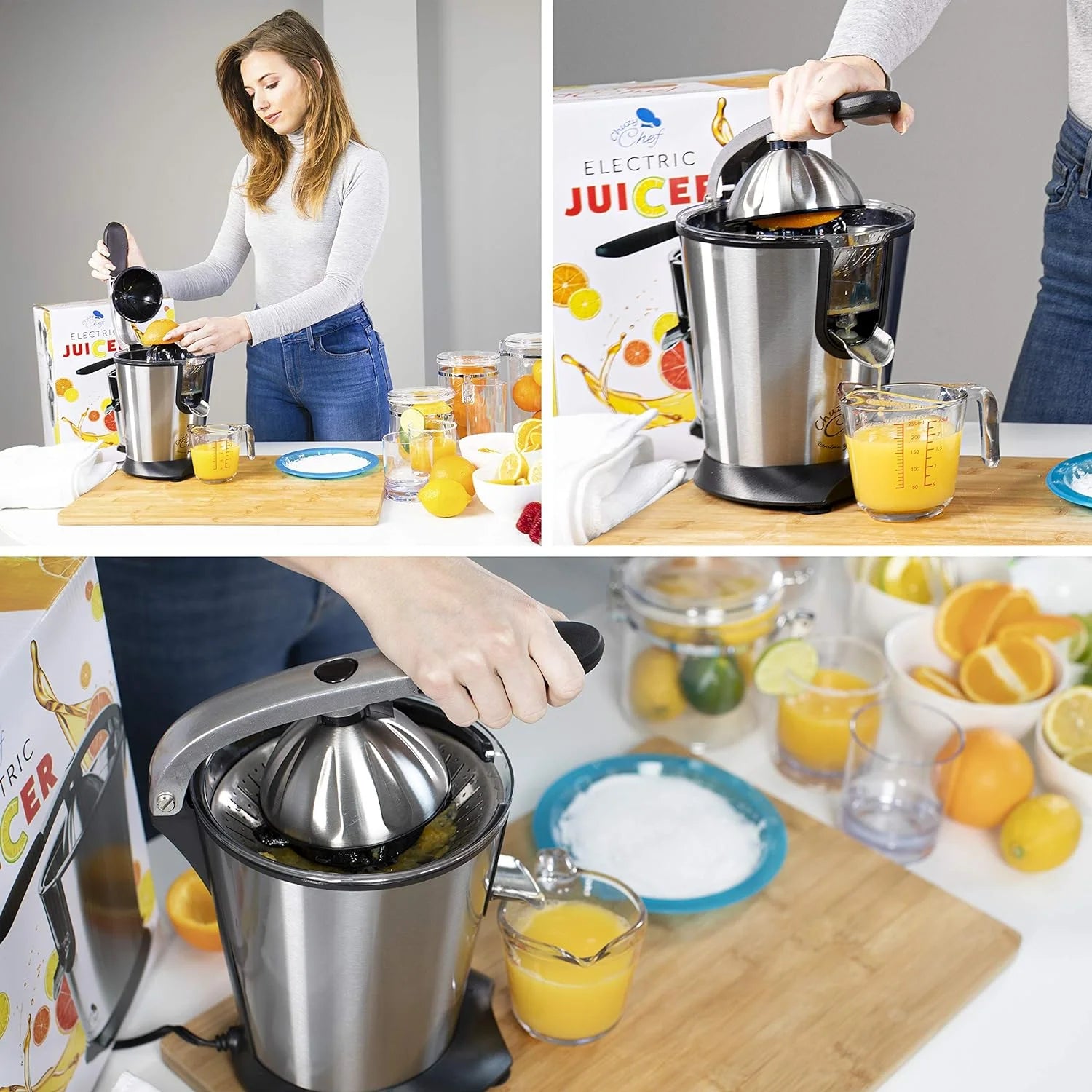 Electric Citrus Juicer with Anti-Drip Press, 300W X620