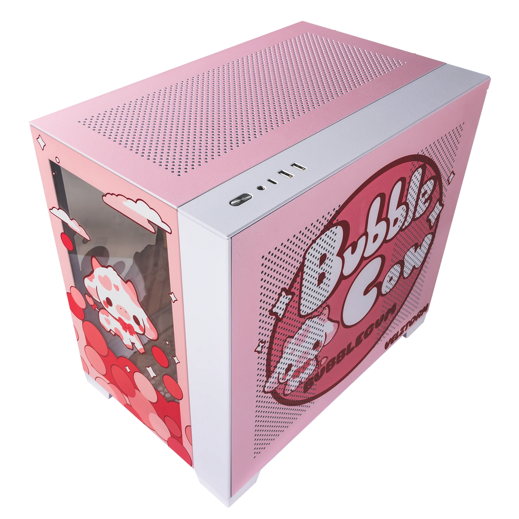 Pink Aluminum Tempered Glass Mini Gaming Computer Case K834