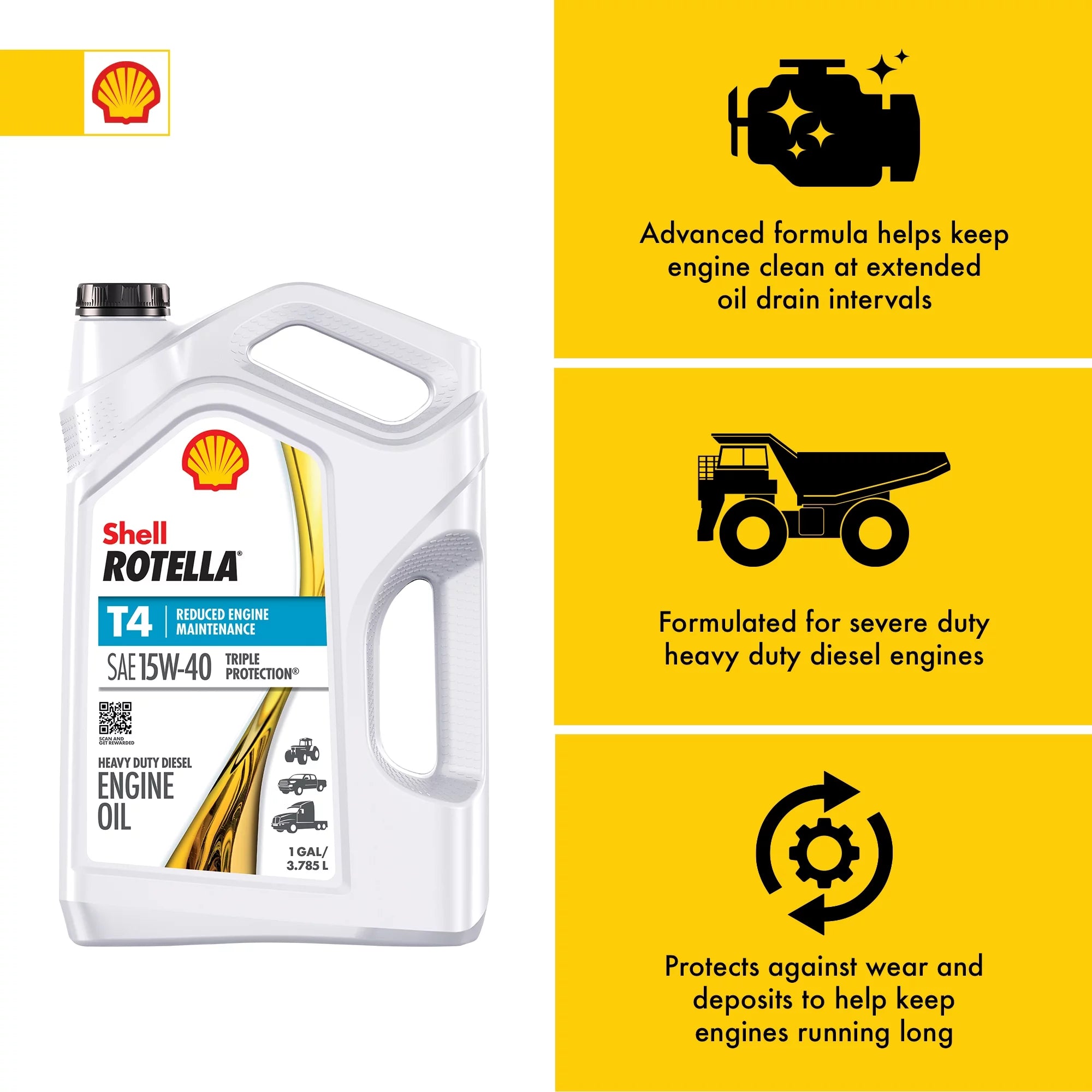 Diesel Motor Oil 15W-40, 1 Gallon, 3 Pack G22512