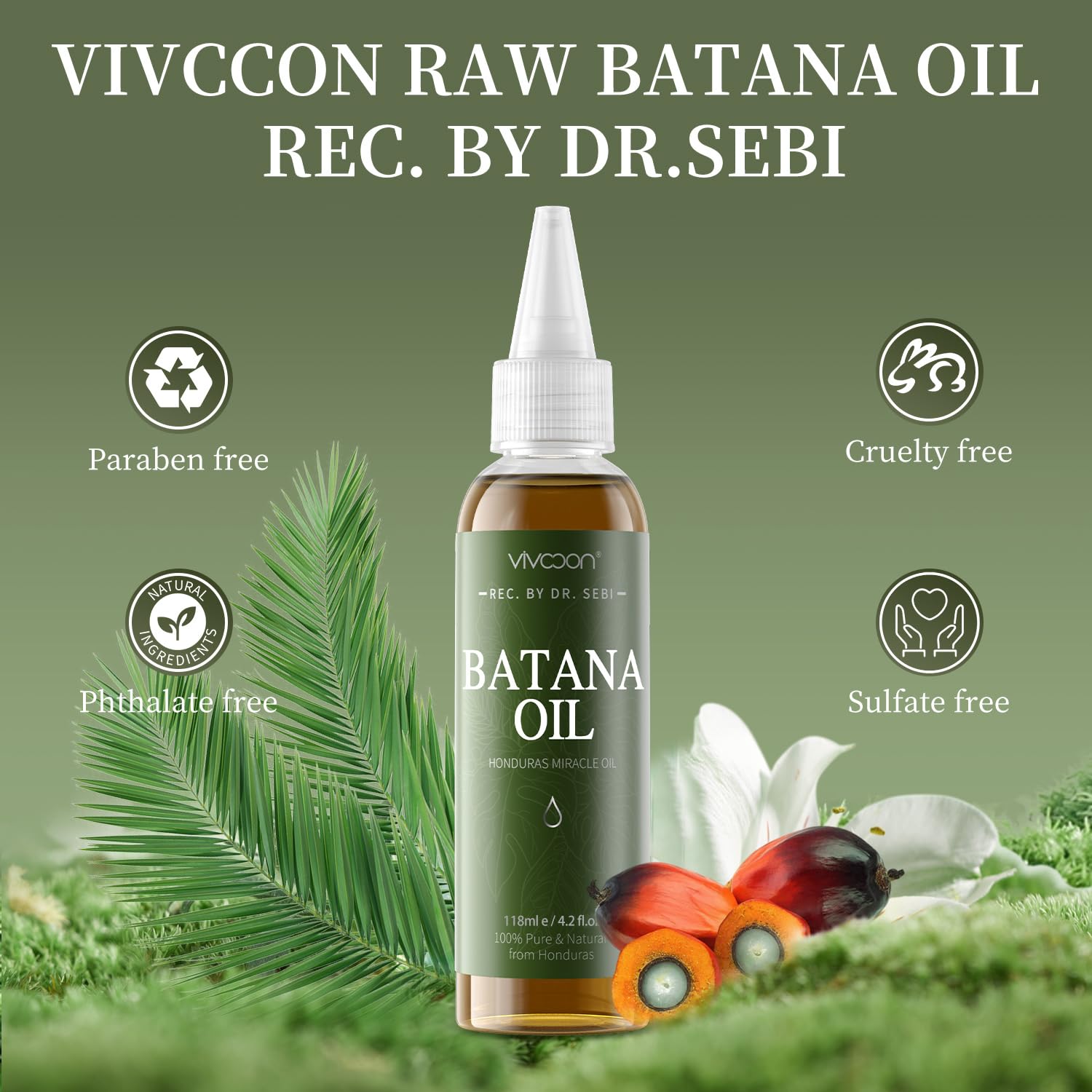 Batana Oil for Hair Growth, Pure Natural Raw Oil from Honduras, 4.2oz X5252
