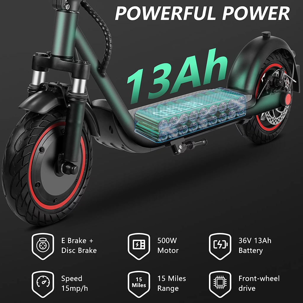 Electric Scooter for Adults, 500W Motor, 15 MPH, 15 Mile Range, Folding F216612