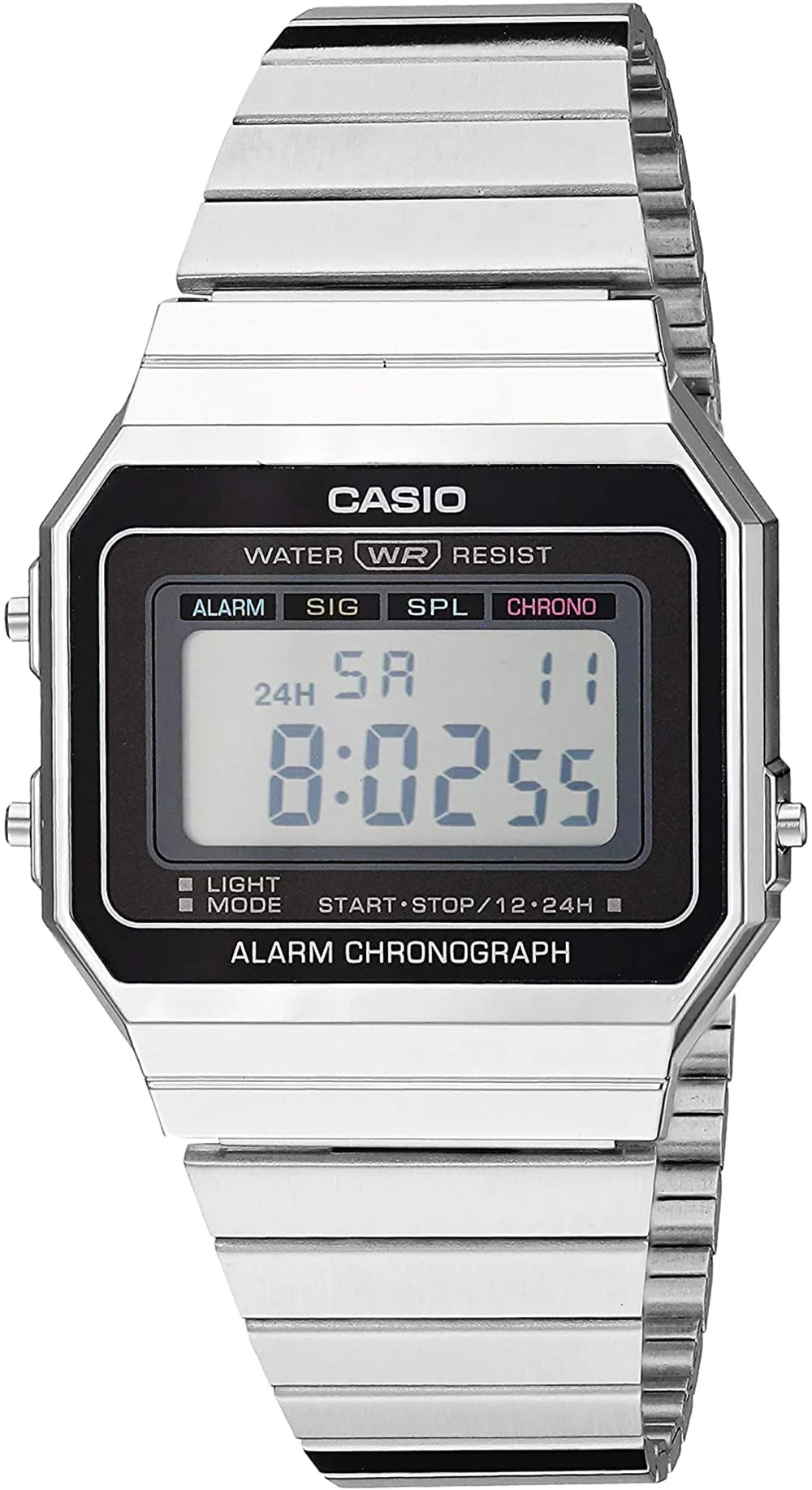 Men's Slim Digital Stainless Steel Watch H441186