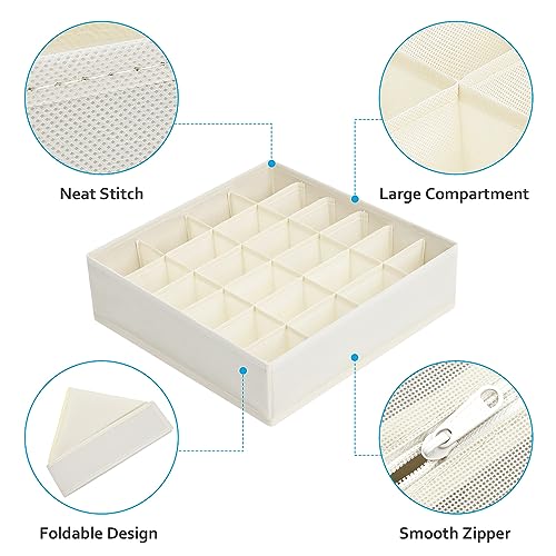 Foldable Drawer Organizer for Clothing, Socks, and Underwear, Black, Set of 4 L747