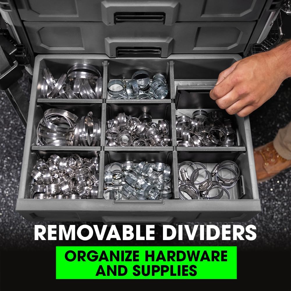 3-Drawer Tool Box Storage System, Grey/Black K9335