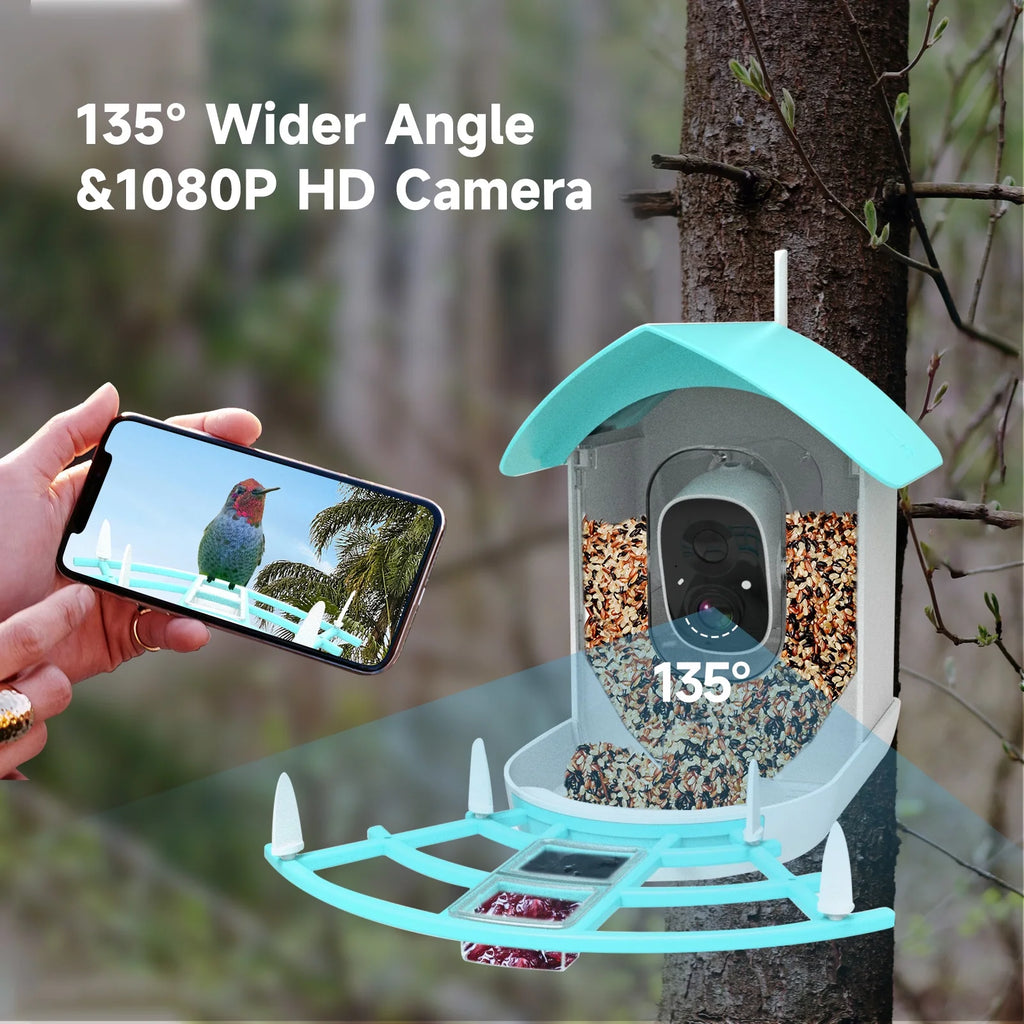Smart Bird Feeder with Camera, Solar Powered, AI Bird Recognition O61781