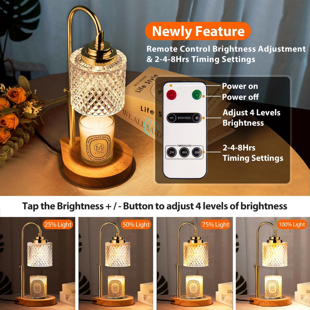 Candle Warmer Lamp with Remote Control, 4-Level Dimming, Height Adjustable C468