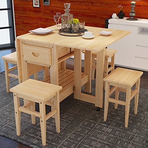 Foldable Dining Table with Wheels for Small Spaces T634