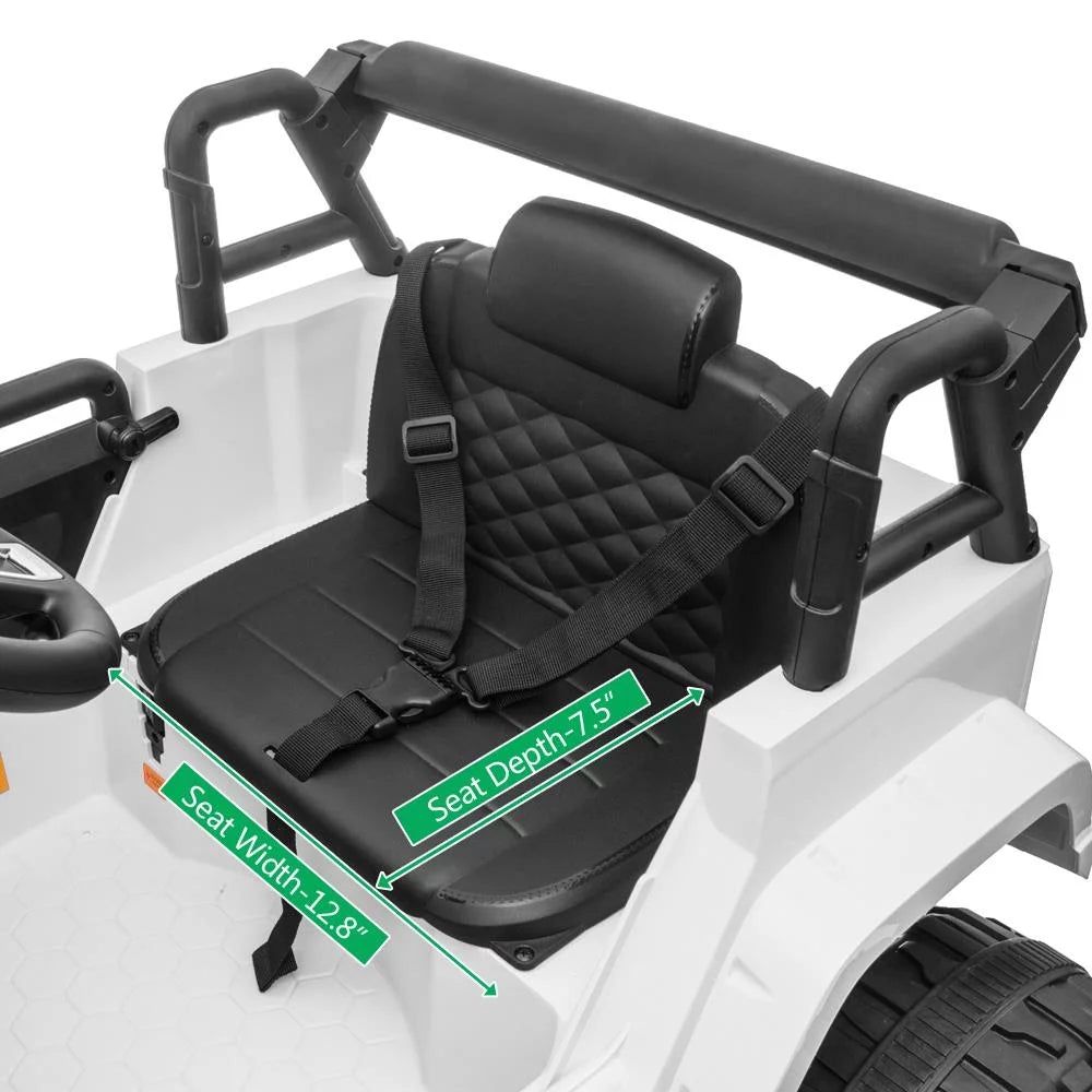 12V Battery Electric Ride On Truck Toy for Kids with Wheels Suspension, Seat Belts, LED Lights and Horns F3553