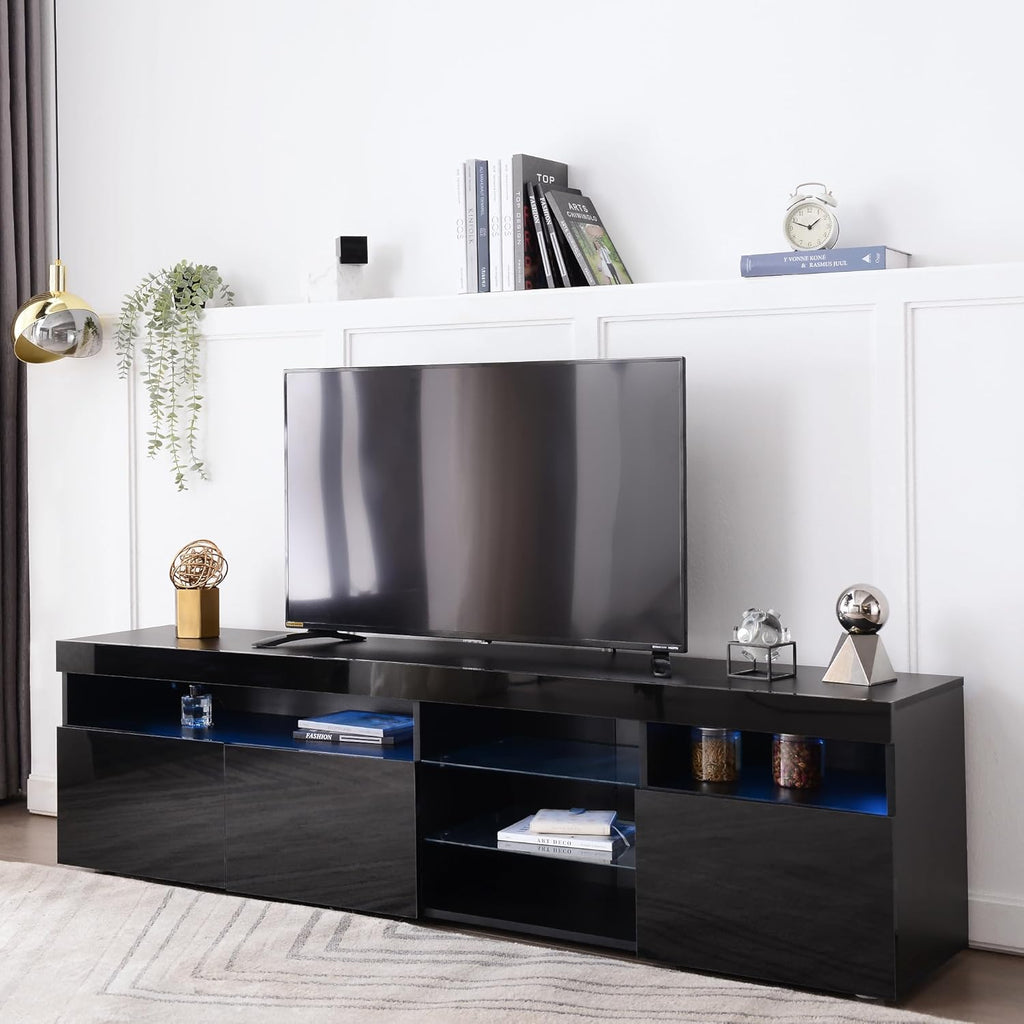 TV Stand for TVs up to 80 Inch with LED Light and Storage K62542