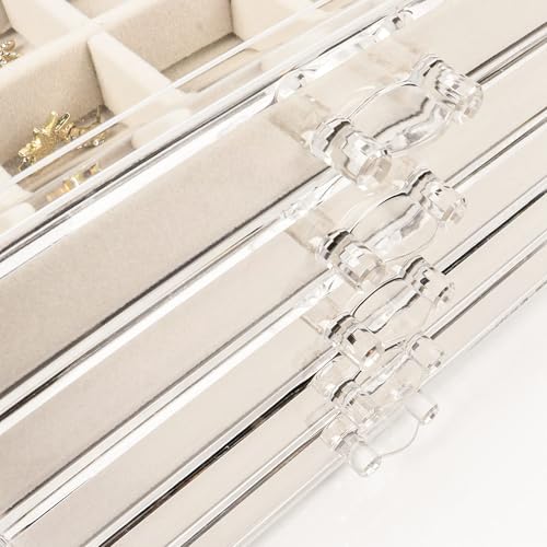 Clear Jewelry Box with 5 Drawers, Acrylic Earring and Ring Organizer H103003