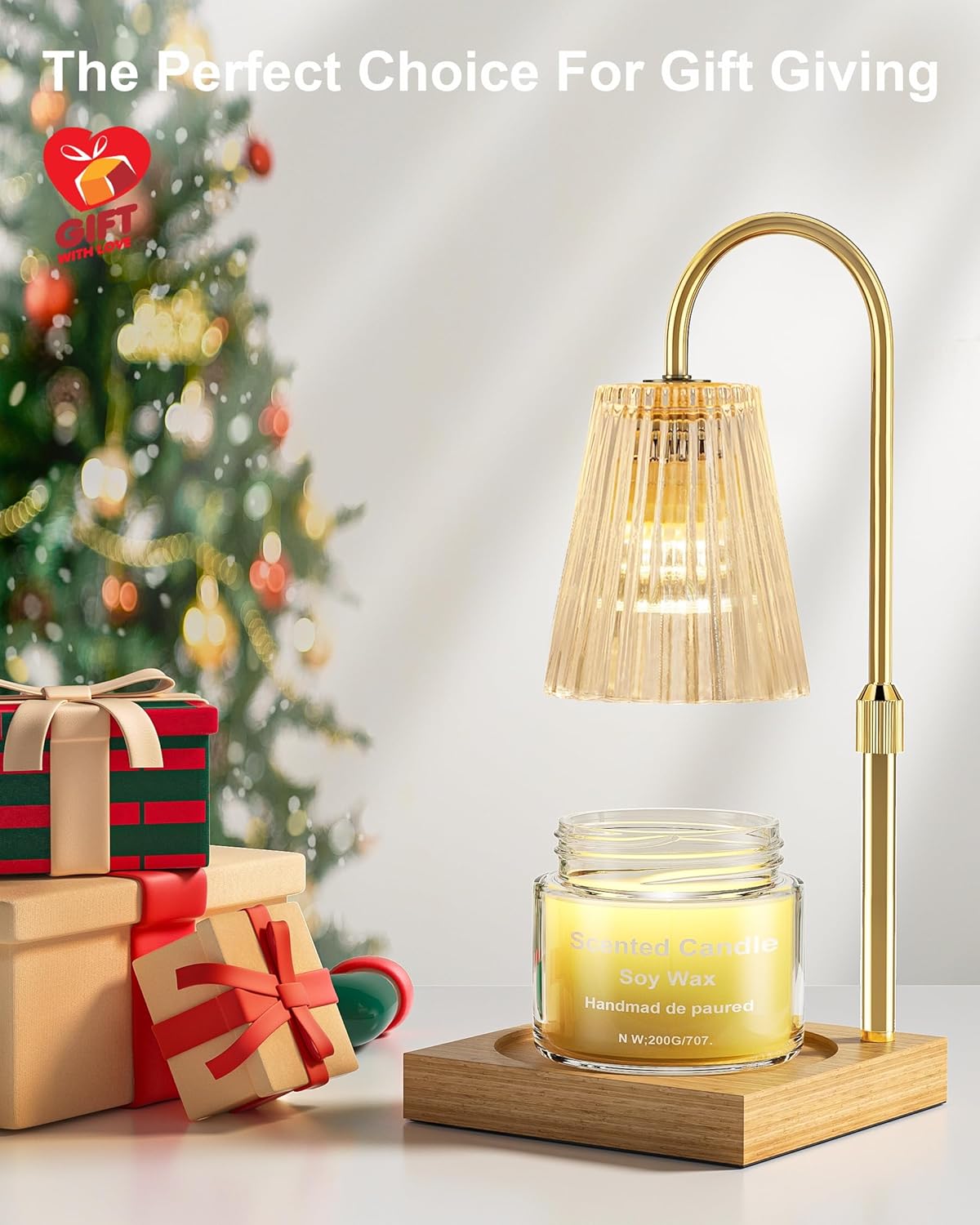 Candle Warmer Lamp with Timer, Dimmable and Adjustable Height T388245