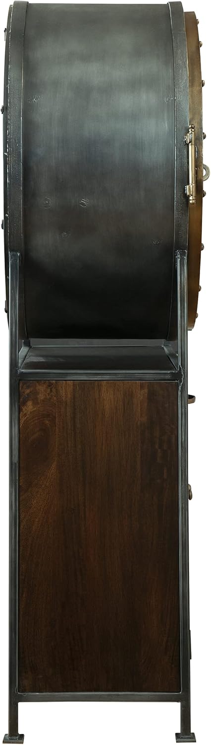 Wine & Bar Cabinet with Distressed Hardwood Storage R92481
