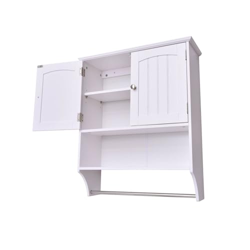 Bathroom Wall Cabinet with Towel Bar, Over The Toilet Storage R7272