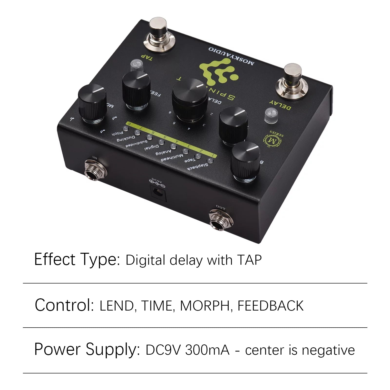 Guitar Pedal with 8-Mode Delay Selection R2607