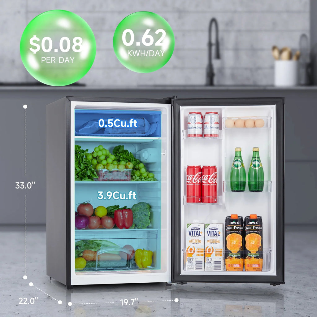 Mini Fridge with Freezer, Compact, Low Noise, Black H528813