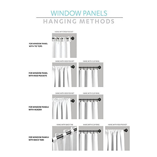 Weeping Flower Light Filtering Window Curtain Panels, Navy, 52"W x 63"L Z740