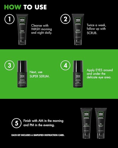 Men's Anti-Aging Skincare Set with Face Wash, Scrub, Moisturizer, Eye Cream & Serum W2979